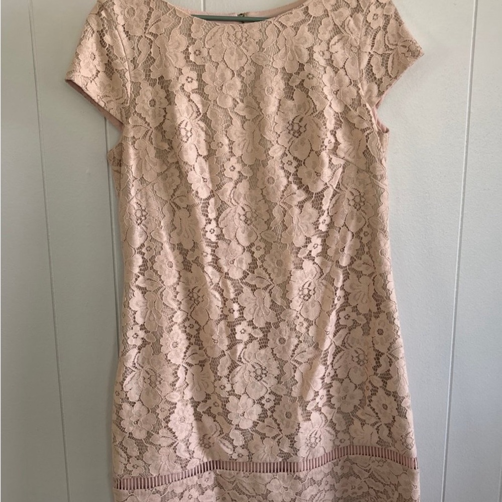 Vince Camuto Pink Sheath Dress Short Sleeve Bateau Neckline